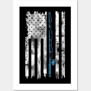 American Flag Fishing Posters and Art